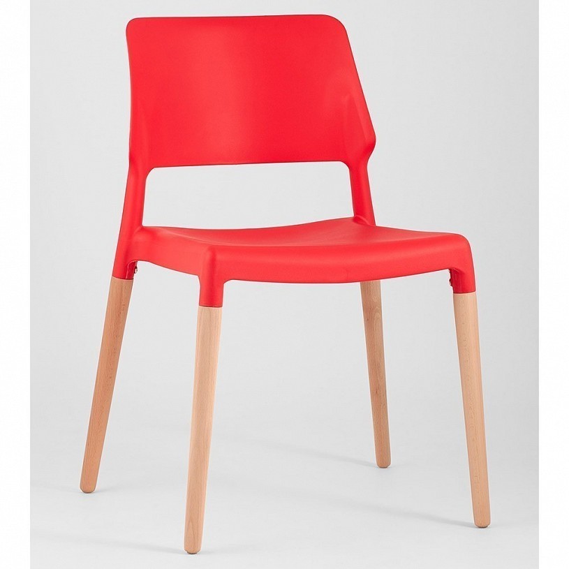 Стул BISTRO красный с деревянными ножками Стул BISTRO красный с деревянными ножками