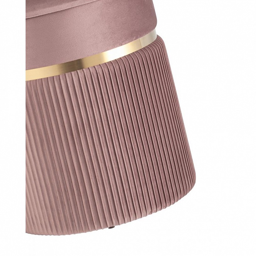 Пуф Миранда с ящиком, велюр розовый