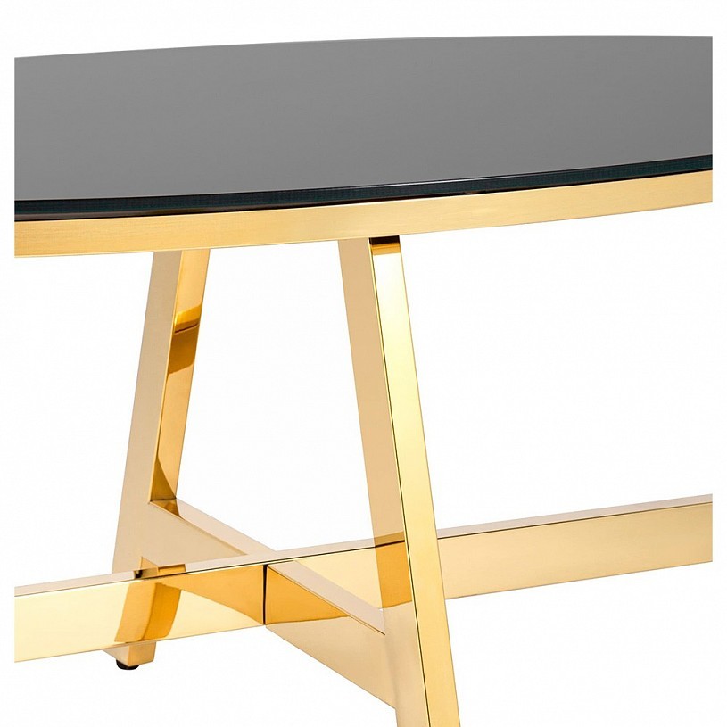 Журнальный стол 100*50 АЛЬБА, стекло черное, сталь золото Журнальный стол 100*50 АЛЬБА, стекло черное, сталь золото