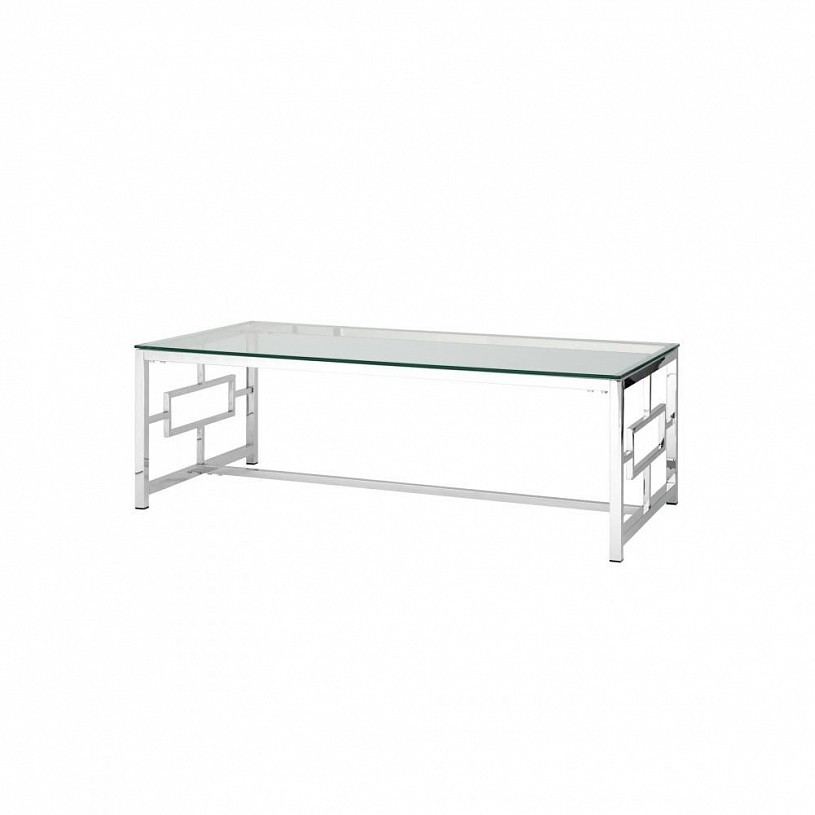 Журнальный стол 120*60 БРУКЛИН, прозрачное стекло, сталь серебро Журнальный стол 120*60 БРУКЛИН, прозрачное стекло, сталь серебро