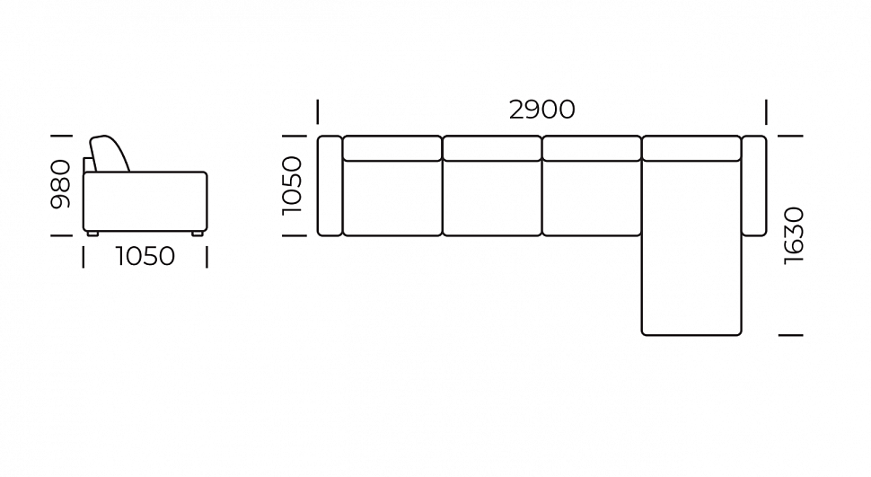 Угловой диван Палермо (локти «прямоугольные»)