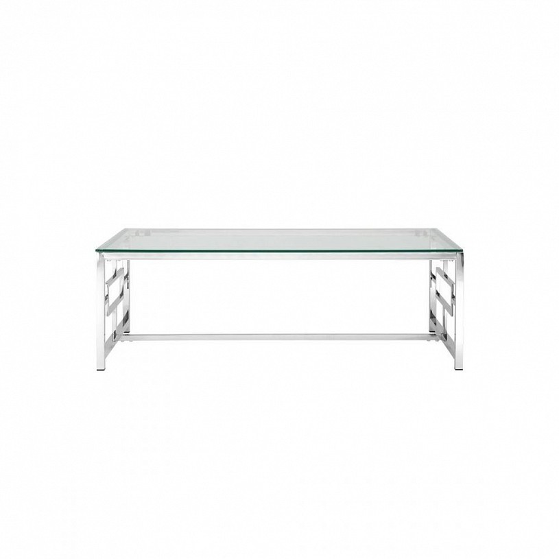 Журнальный стол 120*60 БРУКЛИН, прозрачное стекло, сталь серебро Журнальный стол 120*60 БРУКЛИН, прозрачное стекло, сталь серебро