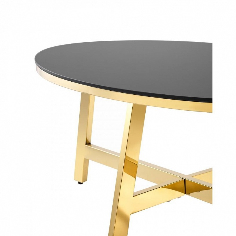 Журнальный стол 100*50 АЛЬБА, стекло черное, сталь золото Журнальный стол 100*50 АЛЬБА, стекло черное, сталь золото