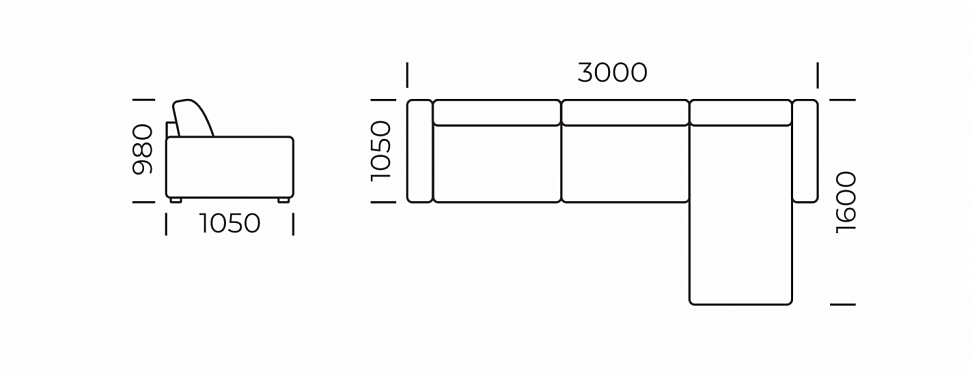 Угловой диван Венеция (локти «вшивные»)