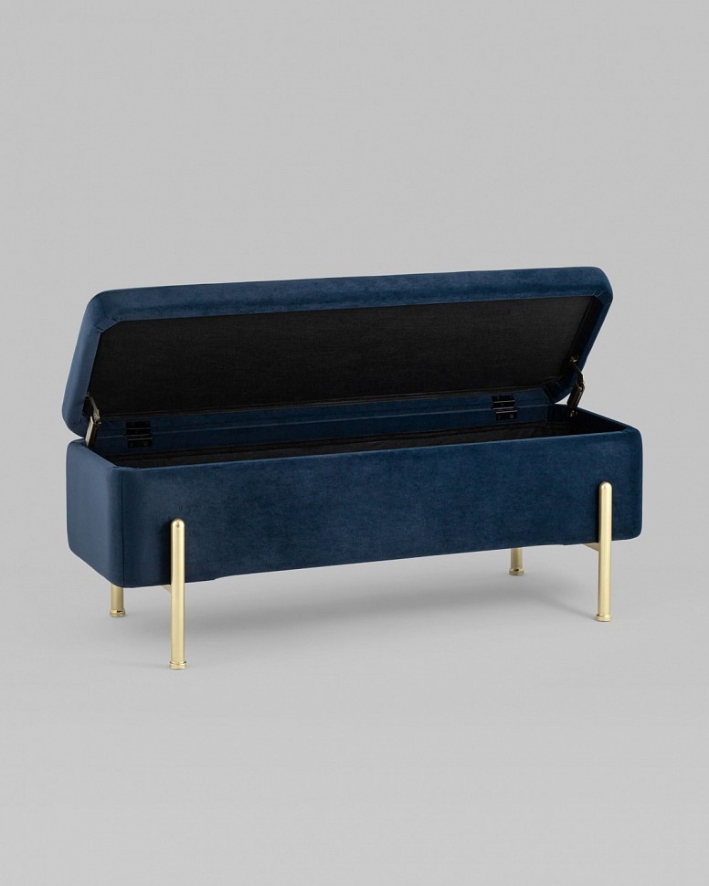 Банкетка Болейн с ящиком, велюр синий Банкетка Болейн с ящиком, велюр синий
