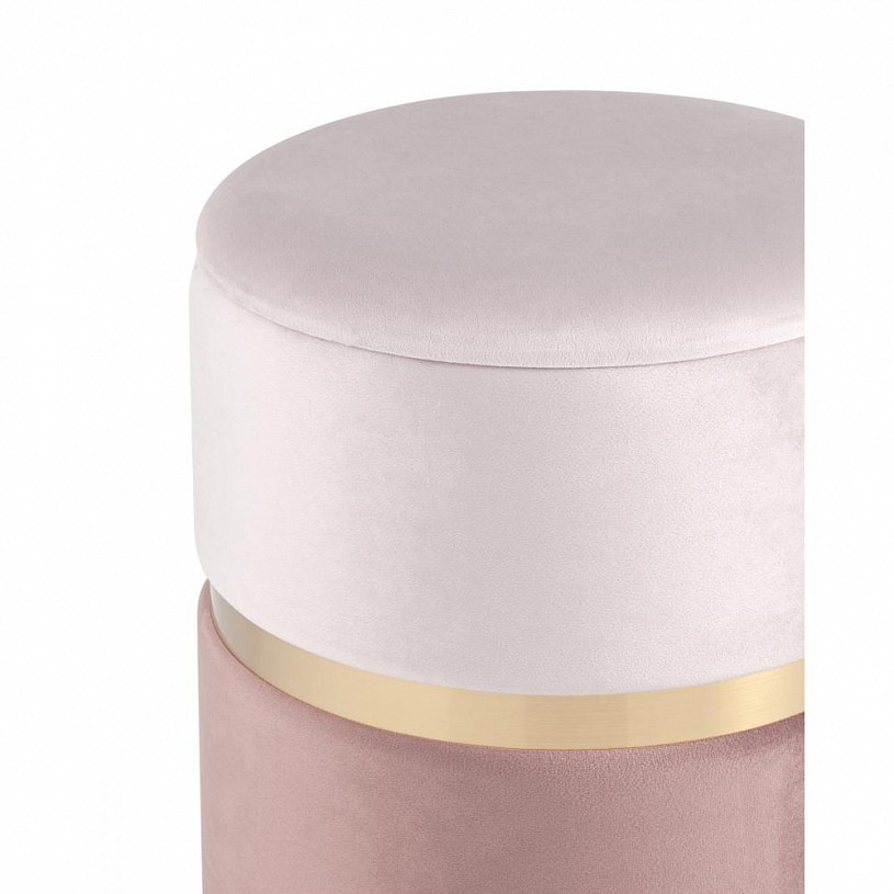 Пуф Кэрри с ящиком велюр розовый