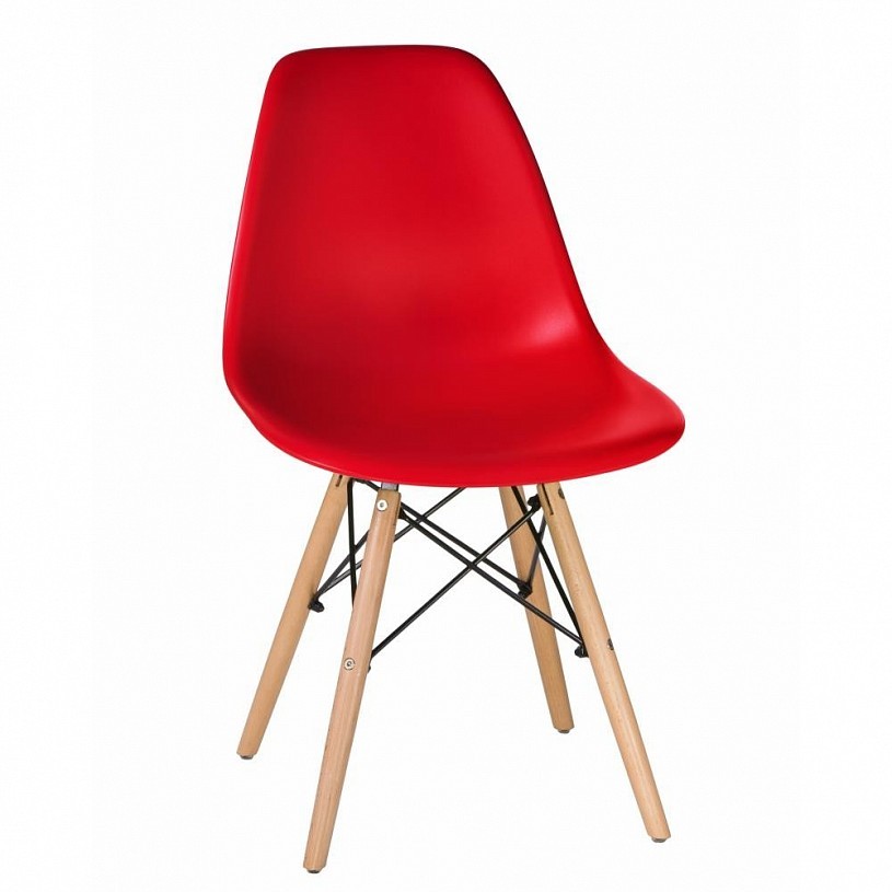 Стул EAMES красный деревянные ножки Стул EAMES красный деревянные ножки