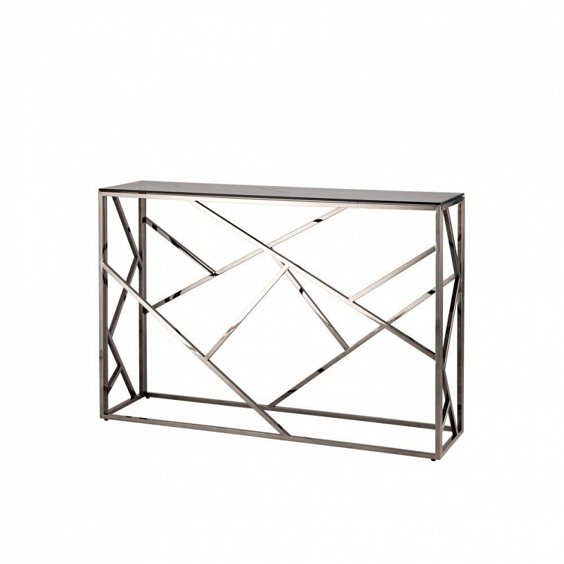 Консоль АРТ ДЕКО 115*30, стекло smoke, сталь тёмный хром Консоль АРТ ДЕКО 115*30, стекло smoke, сталь тёмный хром