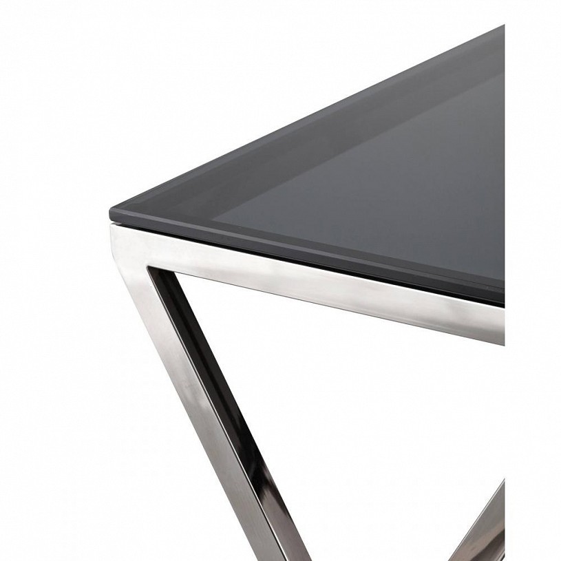 Журнальный стол 55*55 ИНСИГНИЯ, стекло smoke, сталь тёмный хром Журнальный стол 55*55 ИНСИГНИЯ, стекло smoke, сталь тёмный хром