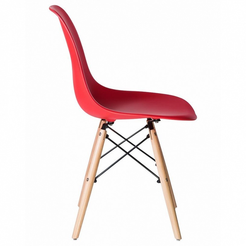 Стул EAMES красный деревянные ножки Стул EAMES красный деревянные ножки