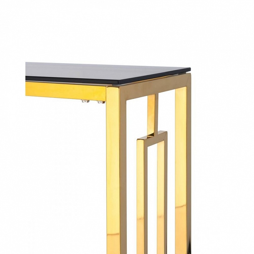 Консоль БРУКЛИН 115*30, стекло smoke, сталь золото