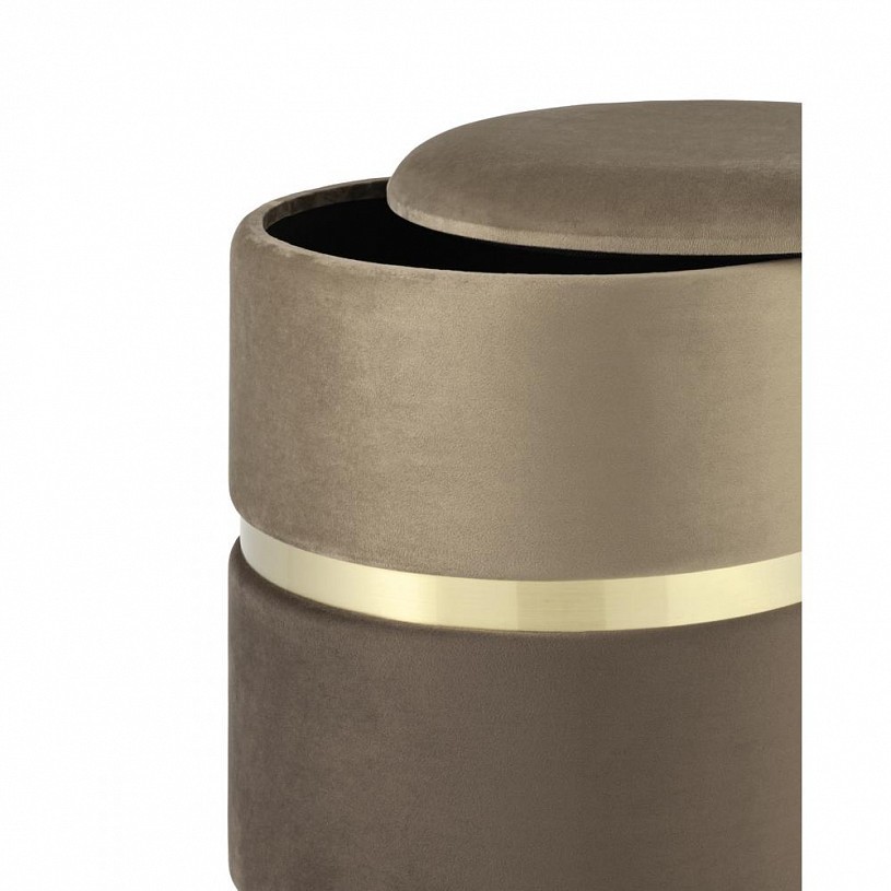 Пуф Кэрри с ящиком велюр коричневый