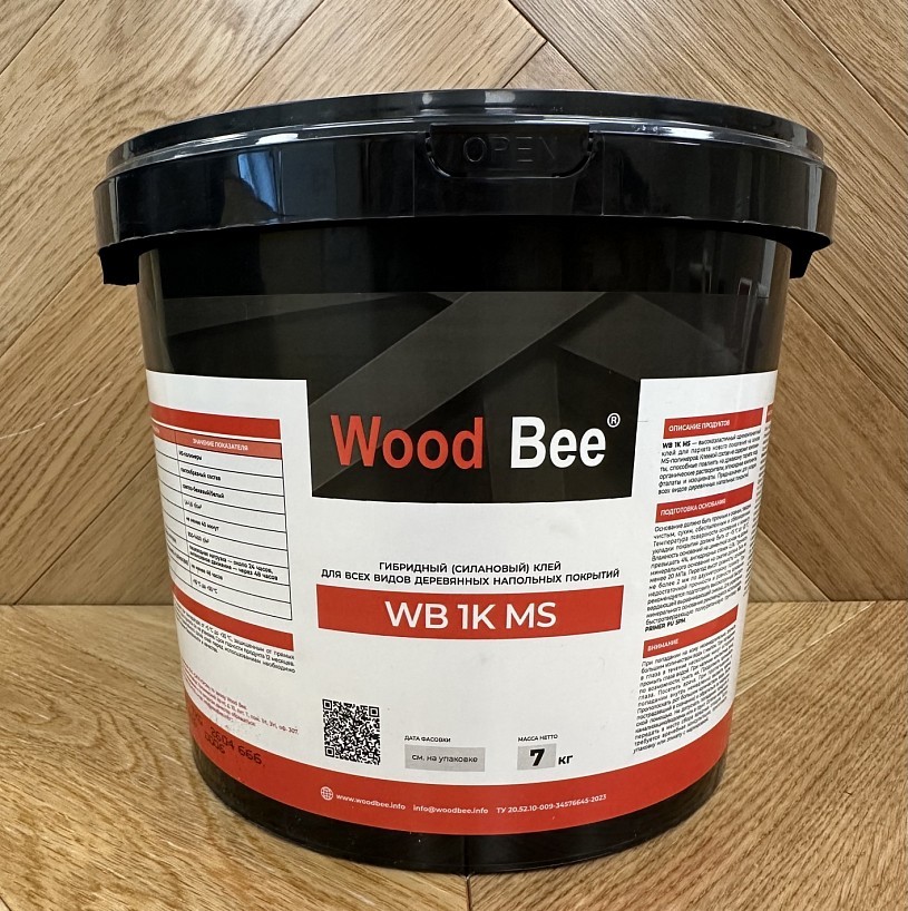 Однокомпонентный клей WB 1K MS клей для всех видов паркета на основе MS полимеров 7 кг