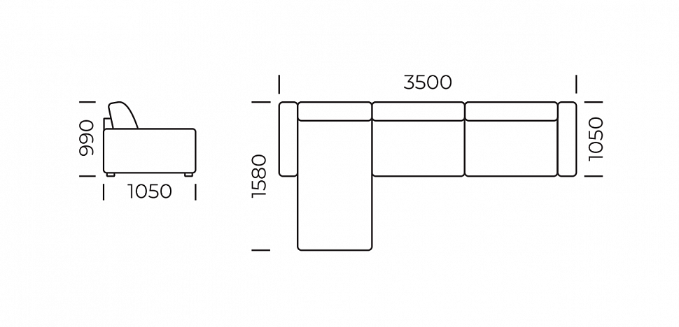 Модульный диван Верона (3500х1580)