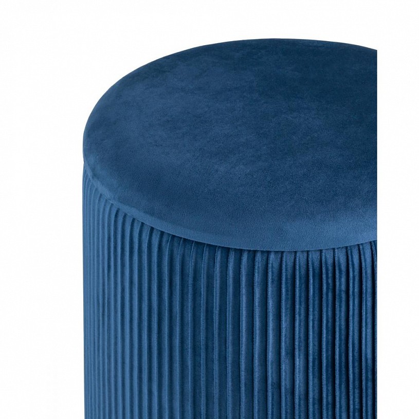 Пуф Шарлотта с ящиком, велюр синий