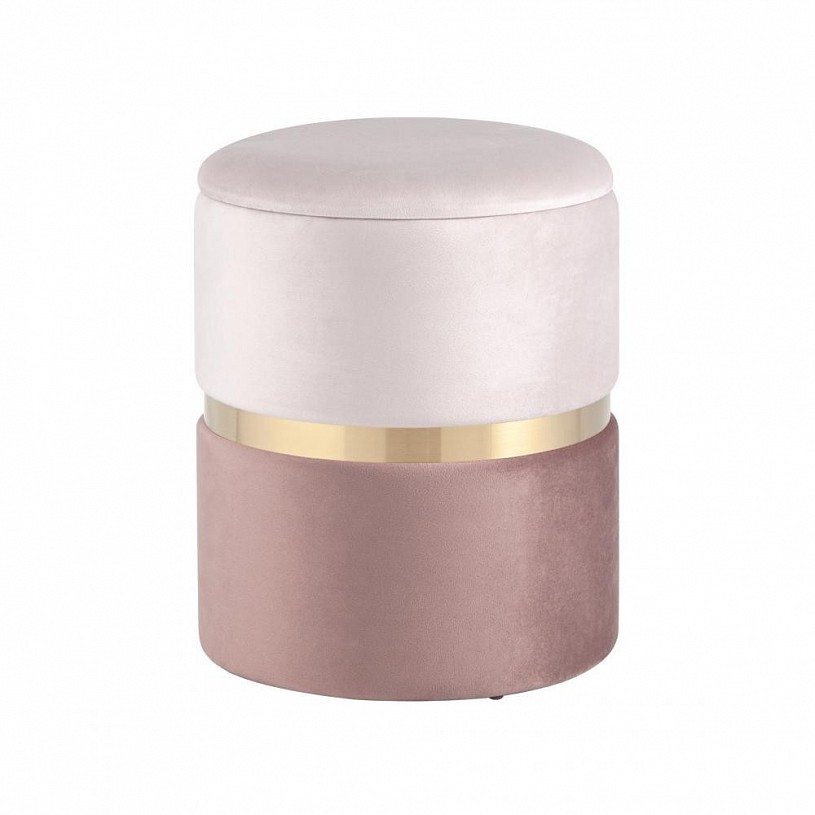 Пуф Кэрри с ящиком велюр розовый