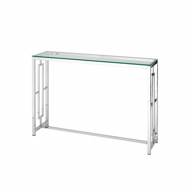 Консоль БРУКЛИН 115*30, прозрачное стекло, сталь серебро