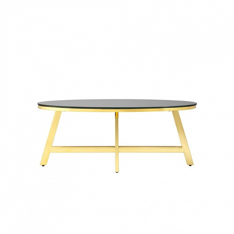 Журнальный стол 100*50 АЛЬБА, стекло черное, сталь золото Журнальный стол 100*50 АЛЬБА, стекло черное, сталь золото