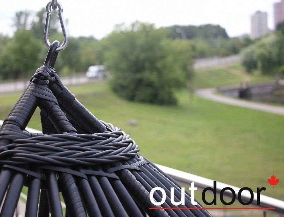 Подвесное кресло "кокон" из ротанга OUTDOOR Самуи, черное Подвесное кресло "кокон" из ротанга OUTDOOR Самуи, черное