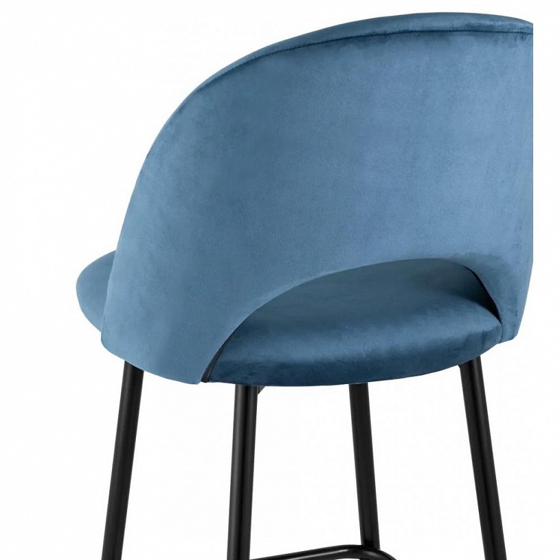 Стул барный Меган велюр пыльно-синий Стул барный Меган велюр пыльно-синий