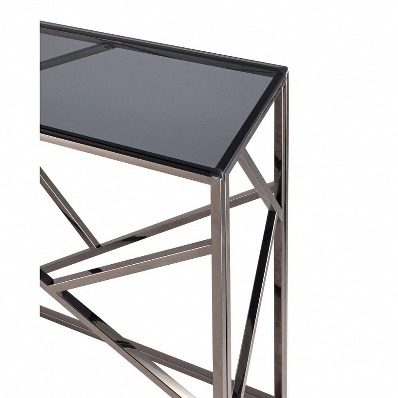 Консоль АРТ ДЕКО 115*30, стекло smoke, сталь тёмный хром Консоль АРТ ДЕКО 115*30, стекло smoke, сталь тёмный хром