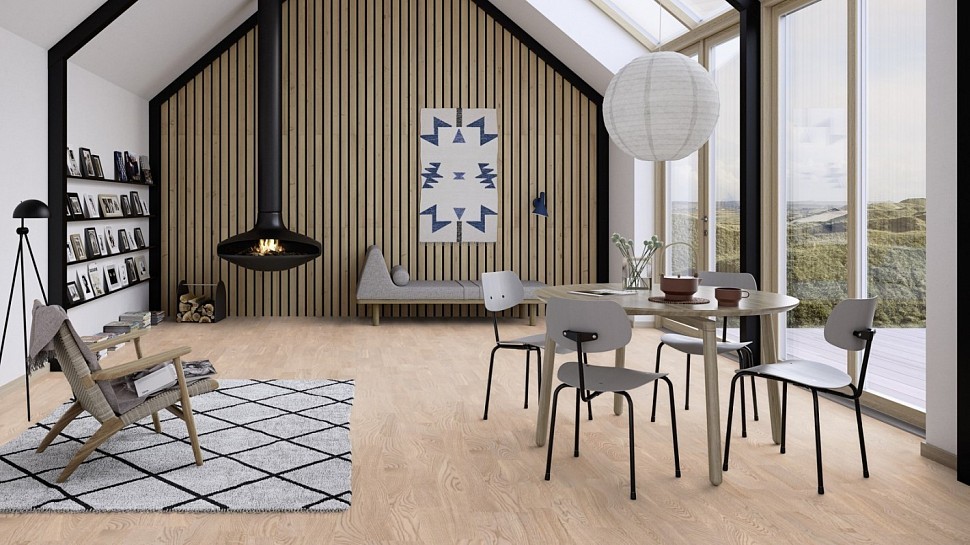 Паркетная доска BOEN ДУБ ANDANTE БЕЛЫЙ EIGL3MTD