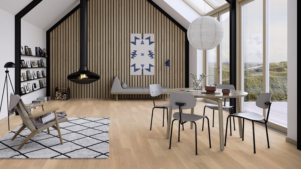 Паркетная доска BOEN ДУБ ADAGIO белый EIG82MMD