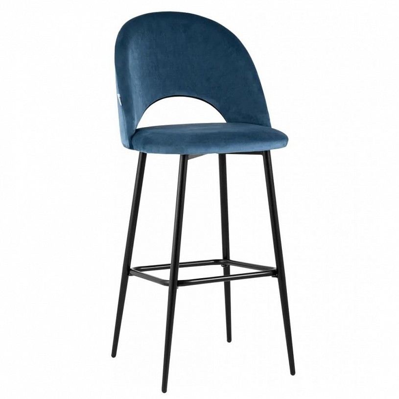 Стул барный Меган велюр пыльно-синий Стул барный Меган велюр пыльно-синий