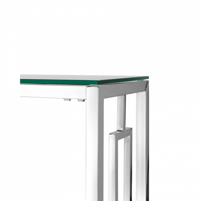 Консоль БРУКЛИН 115*30, прозрачное стекло, сталь серебро