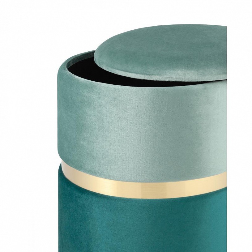 Пуф Кэрри с ящиком велюр бирюзовый