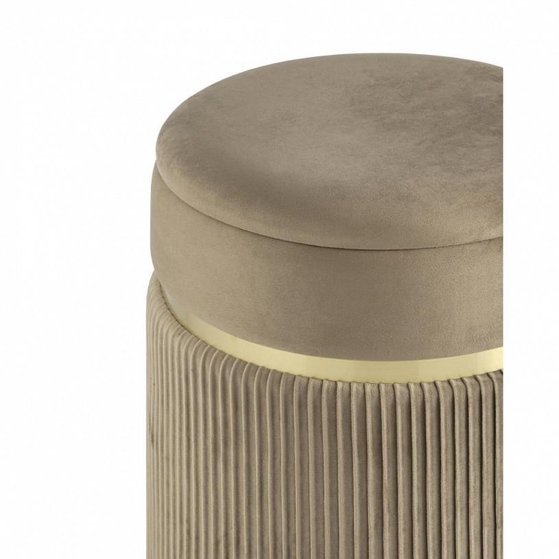 Пуф Миранда с ящиком, велюр бежевый Пуф Миранда с ящиком, велюр бежевый