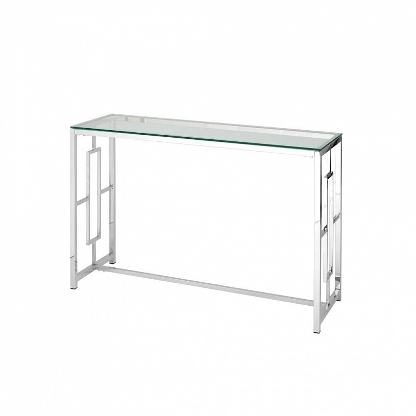Консоль БРУКЛИН 120*40, прозрачное стекло, сталь серебро