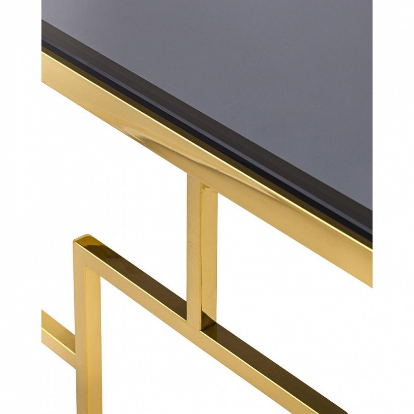 Журнальный столик 55*55 БРУКЛИН, стекло smoke, сталь золото Журнальный столик 55*55 БРУКЛИН, стекло smoke, сталь золото