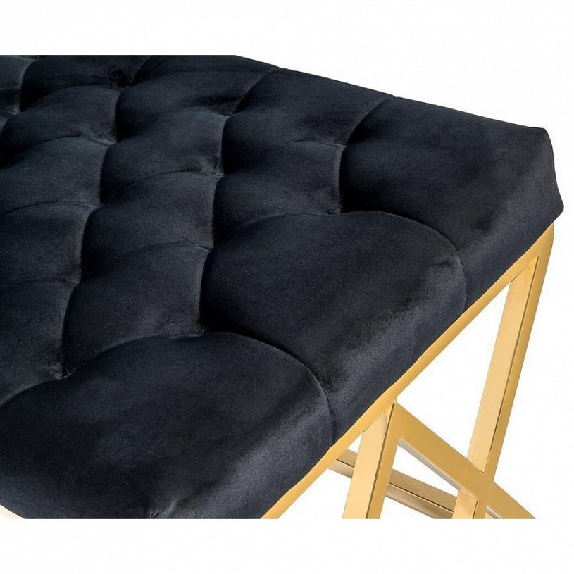 Банкетка-скамейка ИНСИГНИЯ, вельвет черный, сталь золото Банкетка-скамейка ИНСИГНИЯ, вельвет черный, сталь золото