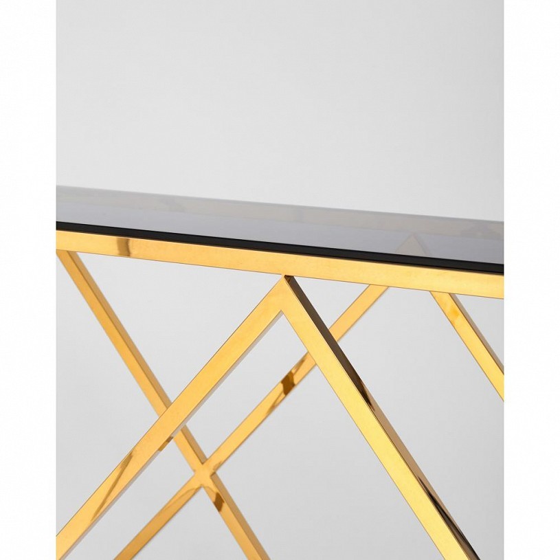 Консоль ИНСИГНИЯ 120*40, стекло smoke, сталь золото Консоль ИНСИГНИЯ 120*40, стекло smoke, сталь золото