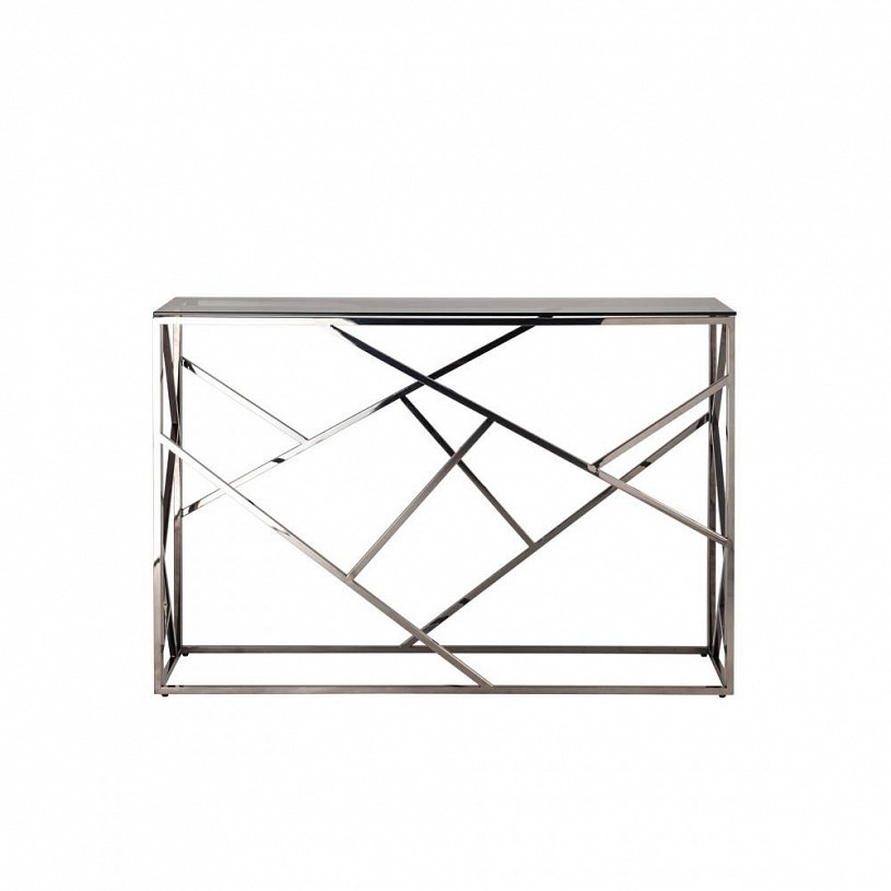 Консоль АРТ ДЕКО 115*30, стекло smoke, сталь тёмный хром Консоль АРТ ДЕКО 115*30, стекло smoke, сталь тёмный хром