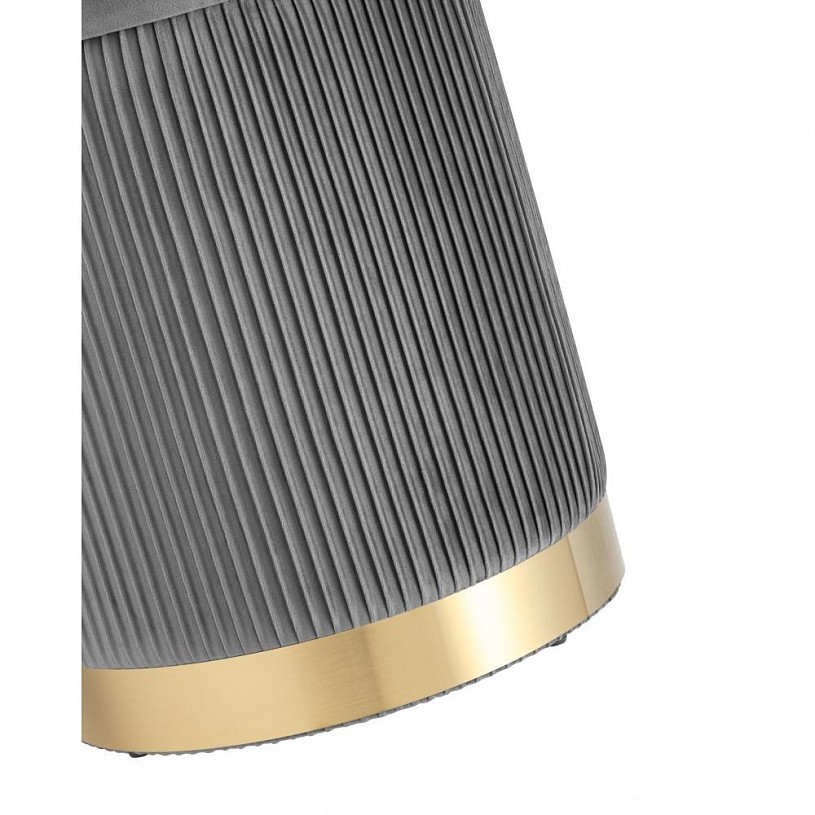 Пуф Шарлотта с ящиком, велюр серый