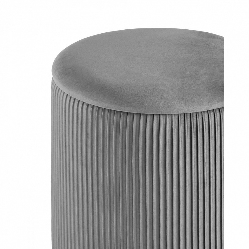 Пуф Шарлотта с ящиком, велюр серый