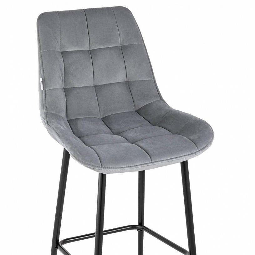 Стул барный Флекс велюр серый Стул барный Флекс велюр серый