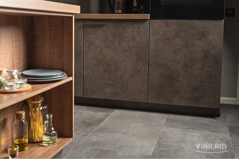 Виниловое покрытие Vinilam 71610 Цемент Стальной Виниловое покрытие Vinilam 71610 Цемент Стальной
