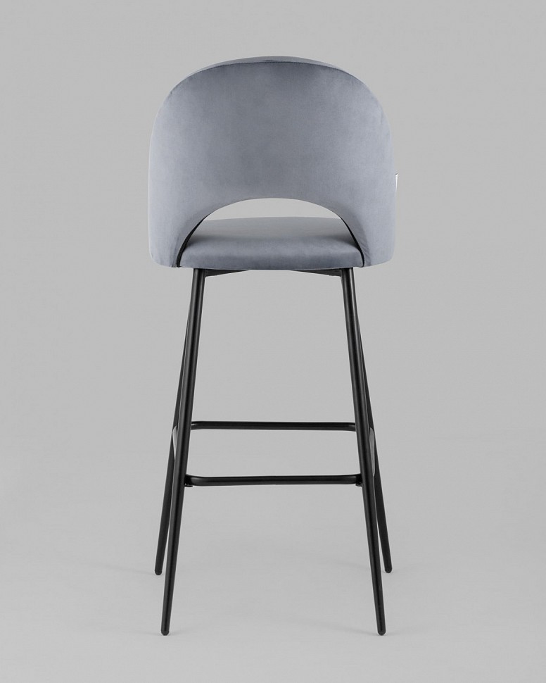 Стул барный Меган велюр серый
