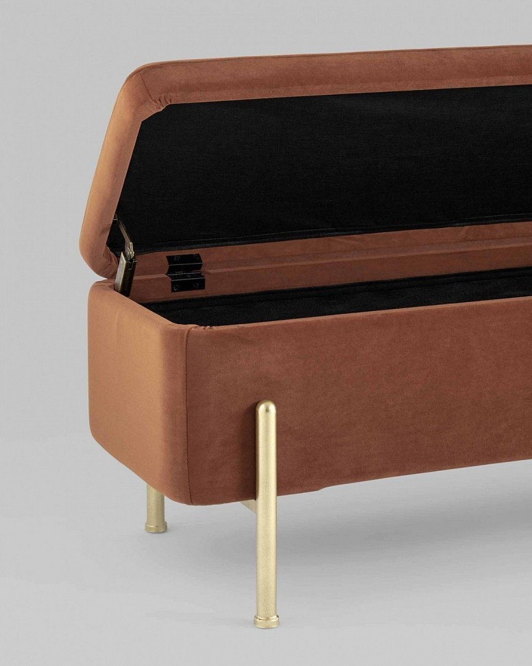 Банкетка Болейн с ящиком, велюр терракотовый Банкетка Болейн с ящиком, велюр терракотовый