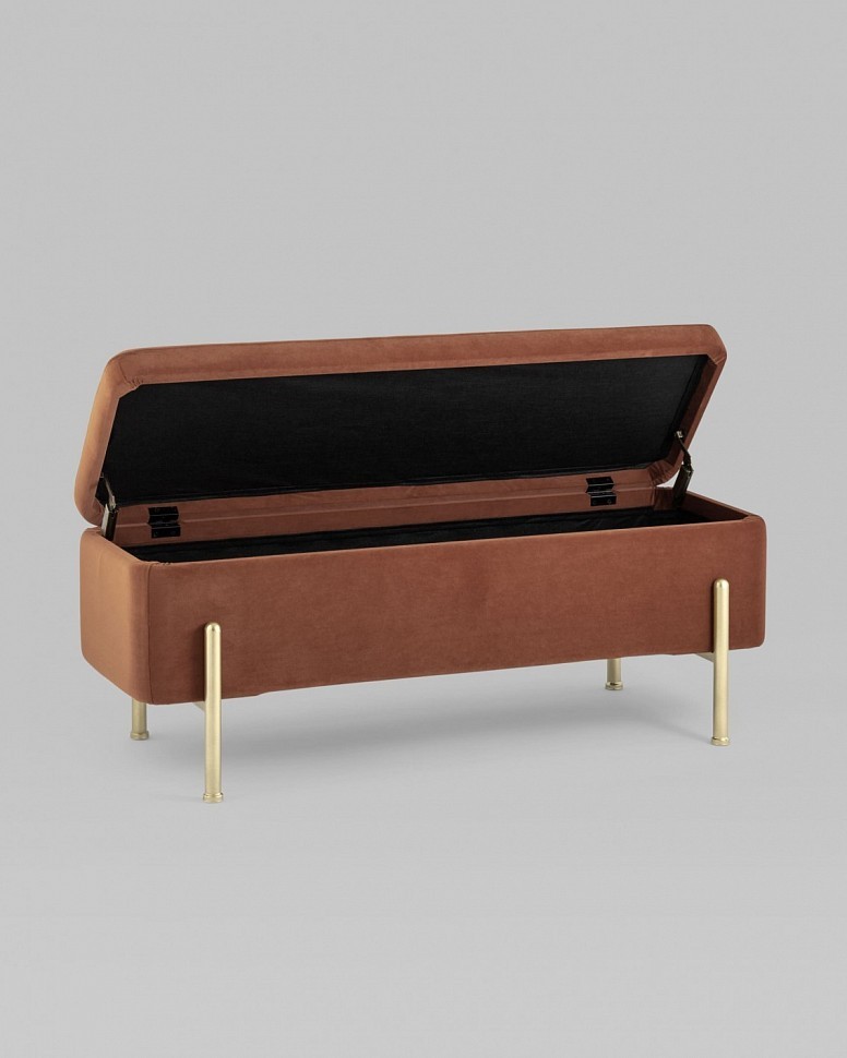 Банкетка Болейн с ящиком, велюр терракотовый Банкетка Болейн с ящиком, велюр терракотовый
