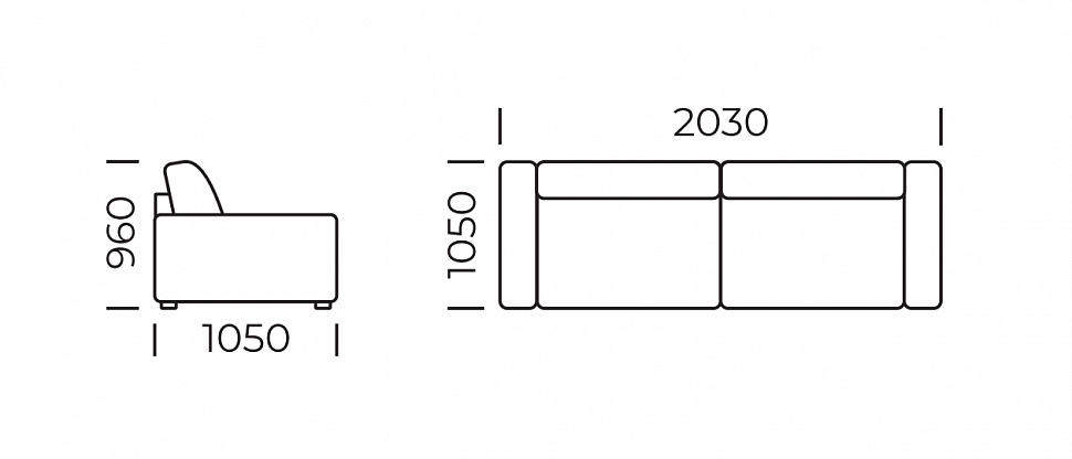 Прямой диван Амелия (с двойным декором)